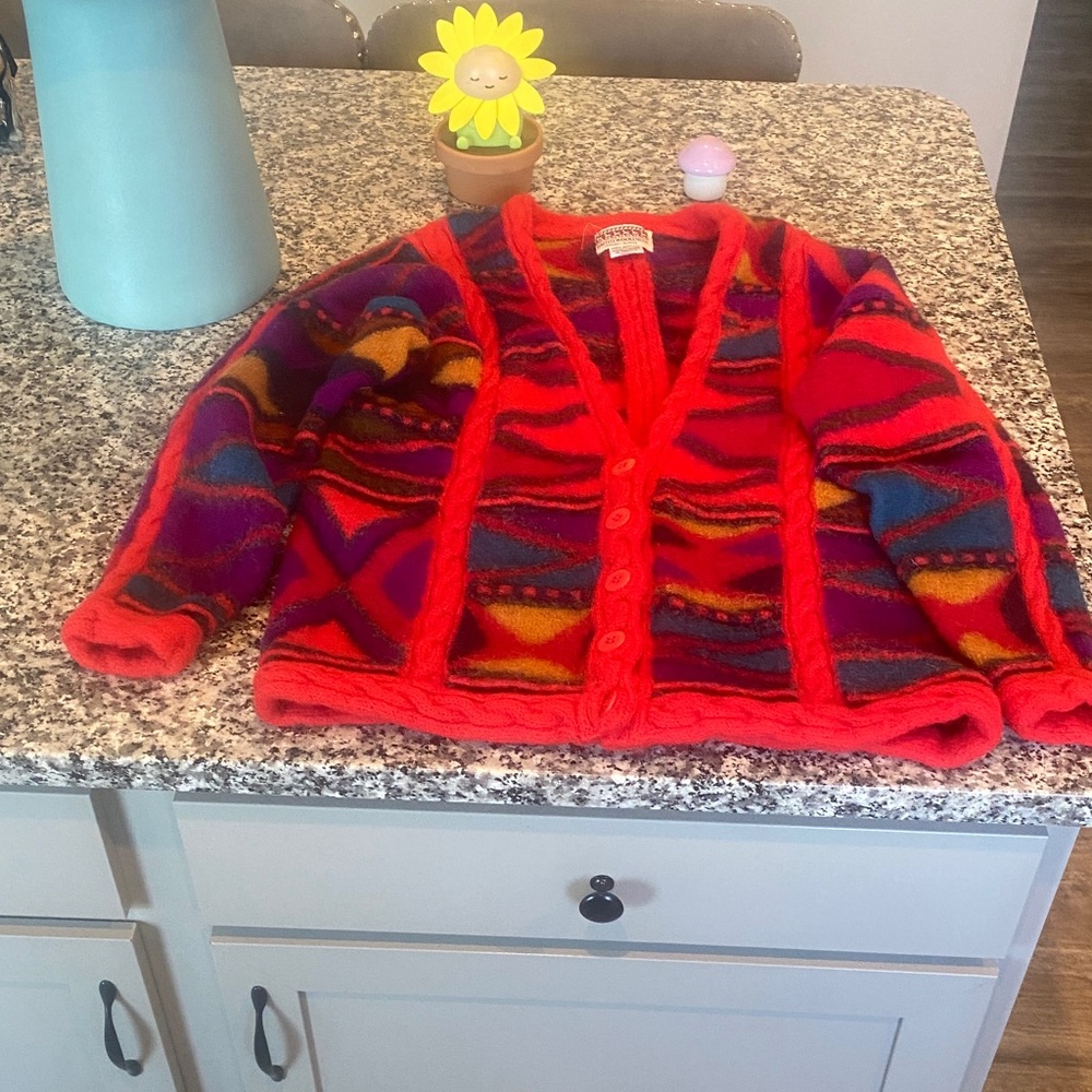 PAITITI WOOLENS CO Juneau Alaska 100% Alpaca handloomed in Bolivia Cardigan
